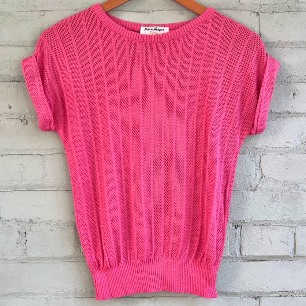Vintage Pink Short Sleeve Knit Top